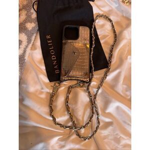 Bandolier gia Kelsey metallic pewter bronze crossbody 15 pro max wallet case